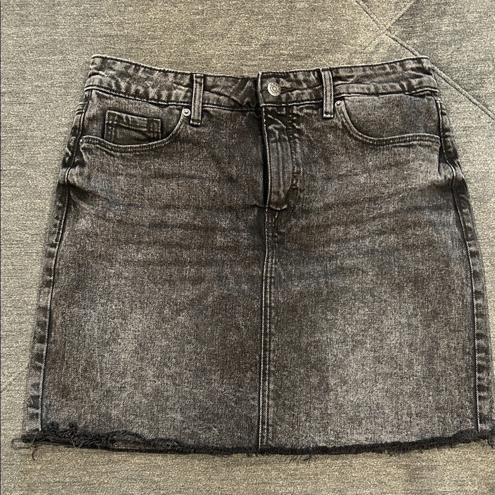 Classic Black Denim Skirt